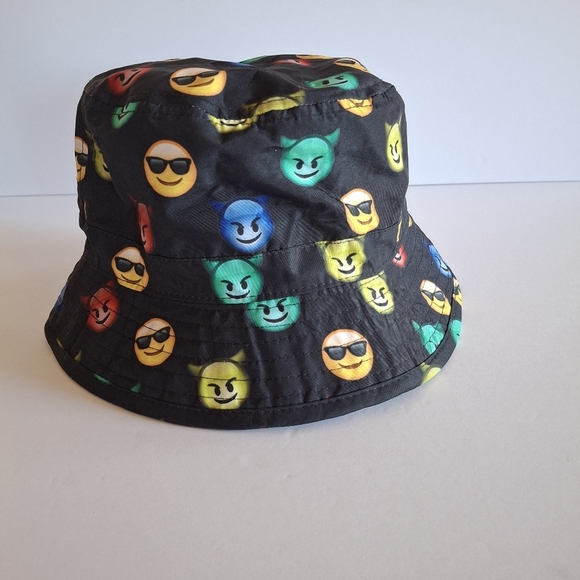 City Hunter Emoji Bucket Hat  Black Polyester‎ hat - Picture 3 of 7